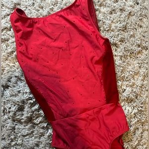 Elevé Rhinestoned Red Dance Leotard